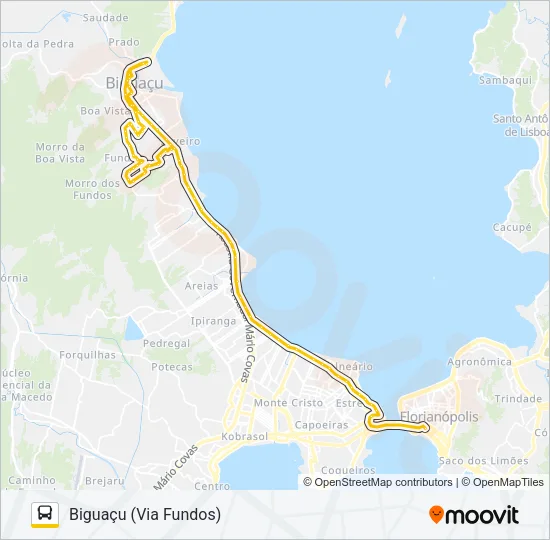 76404 EXECUTIVO BIGUAÇU VIA FUNDOS Bus Line Map
