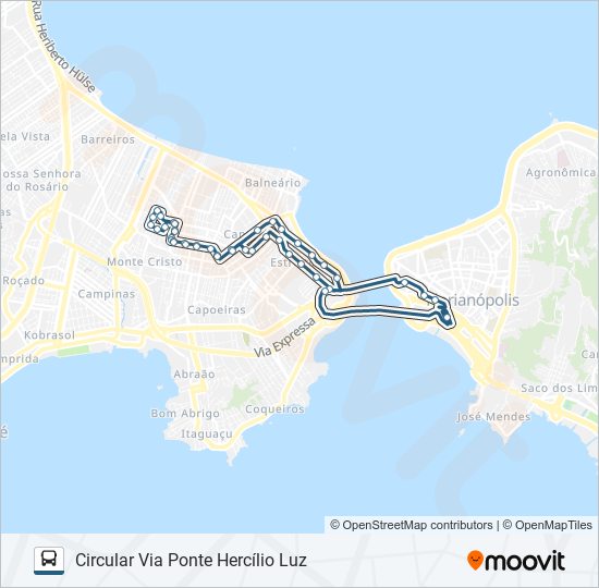 Mapa da linha 663 COLONINHA VIA ARACY VAZ CALLADO de ônibus