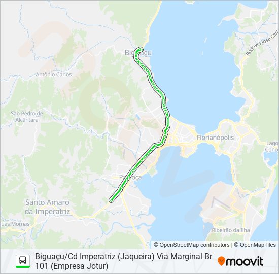 Mapa da linha 1331 de ônibus