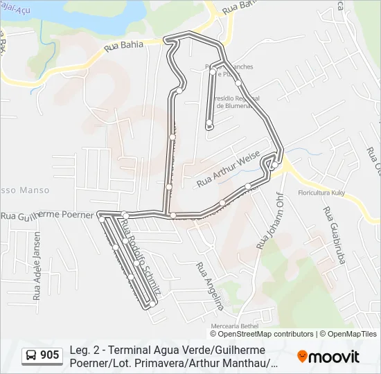 905 Bus Line Map