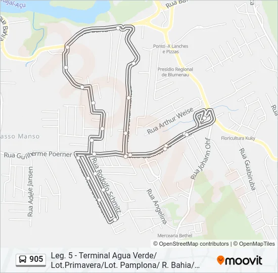 905 Bus Line Map