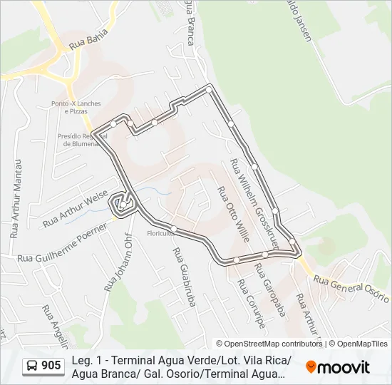 905 Bus Line Map