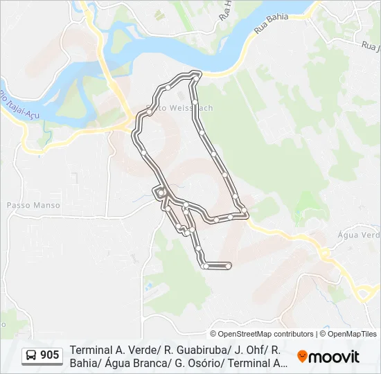 905 Bus Line Map