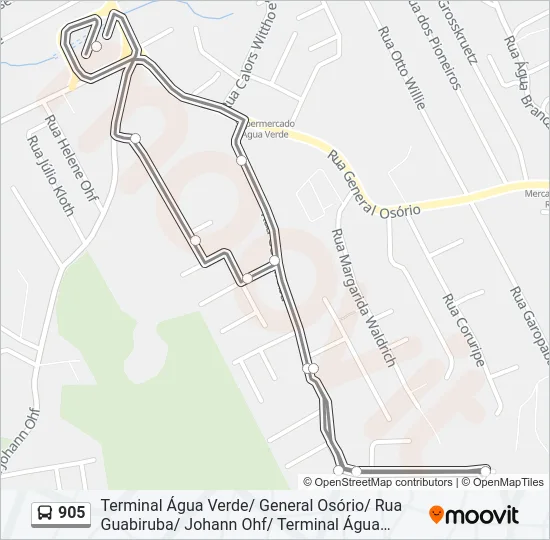 905 Bus Line Map