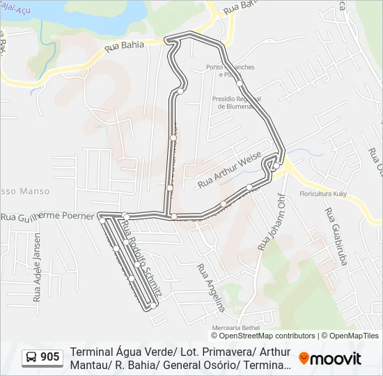 905 Bus Line Map