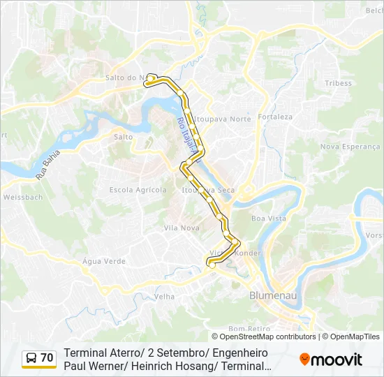 70 Bus Line Map