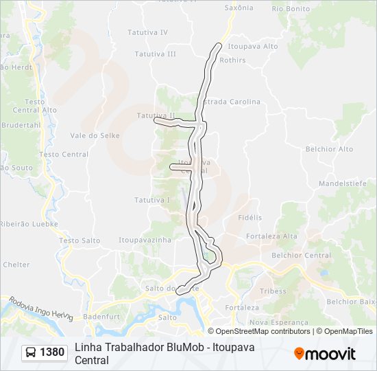 Mapa de 1380 de autobús