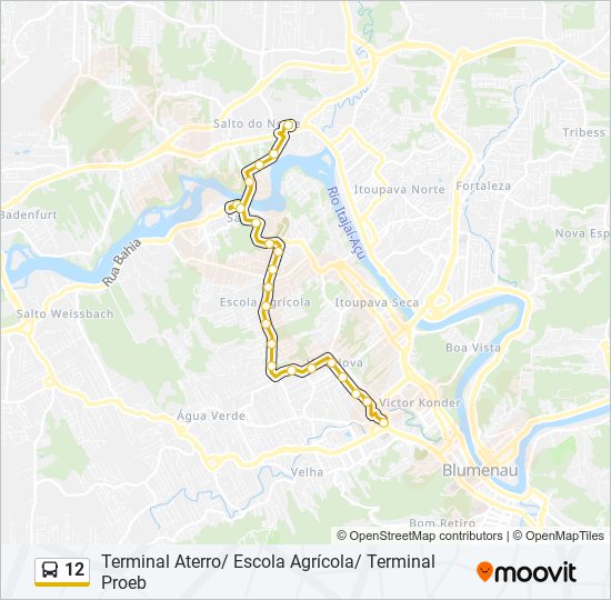 Mapa de 12 de autobús