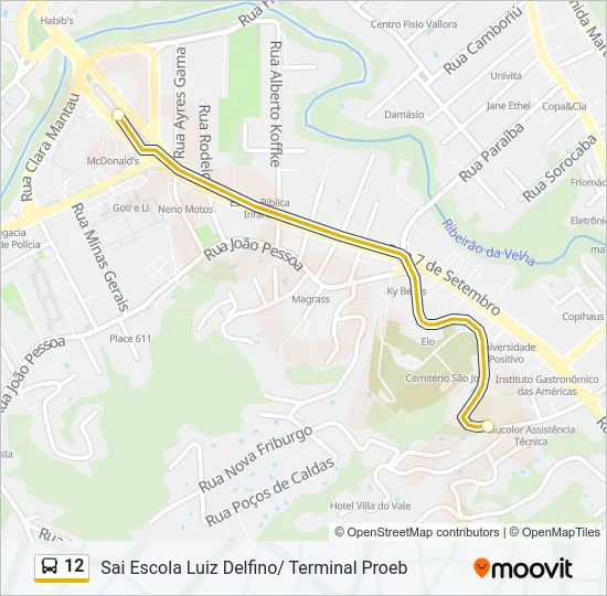 12 Bus Line Map