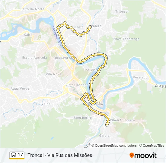 17 Bus Line Map