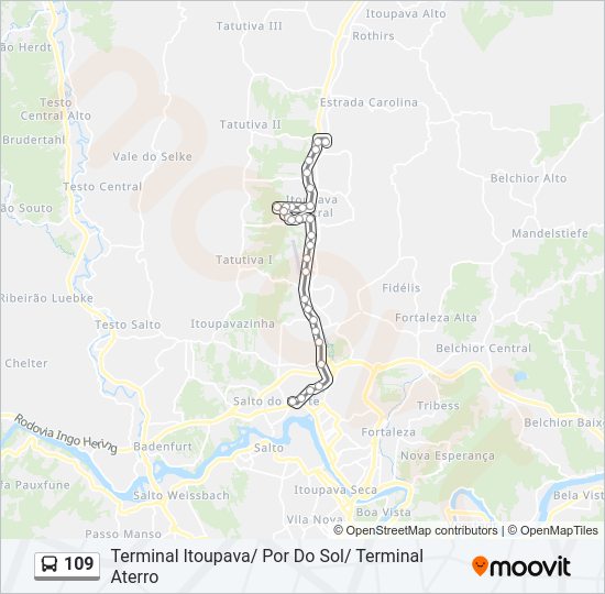 Mapa de 109 de autobús