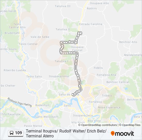 Mapa de 109 de autobús