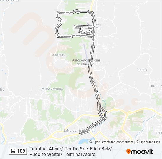 Mapa de 109 de autobús