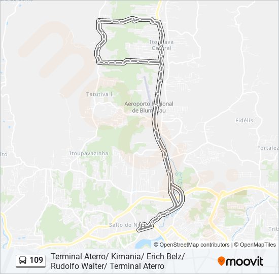 Mapa de 109 de autobús