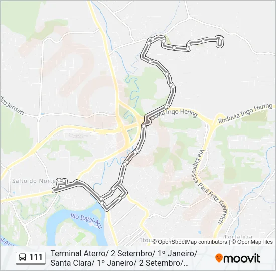 111 Bus Line Map