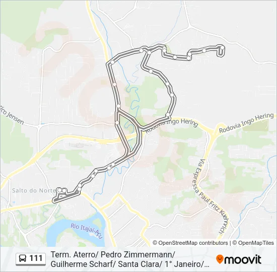 111 Bus Line Map