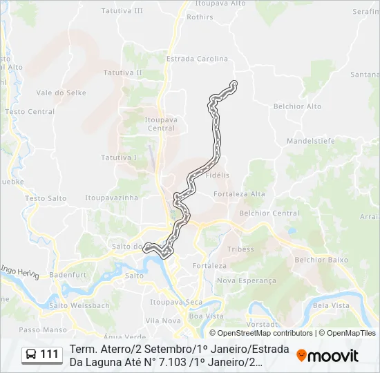 111 Bus Line Map
