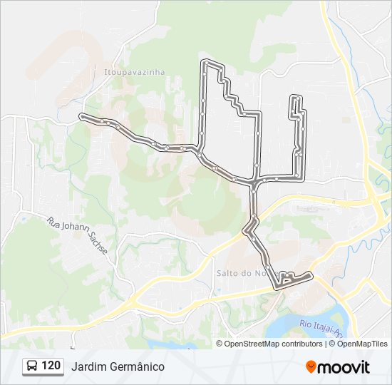 Mapa da linha 120 de ônibus