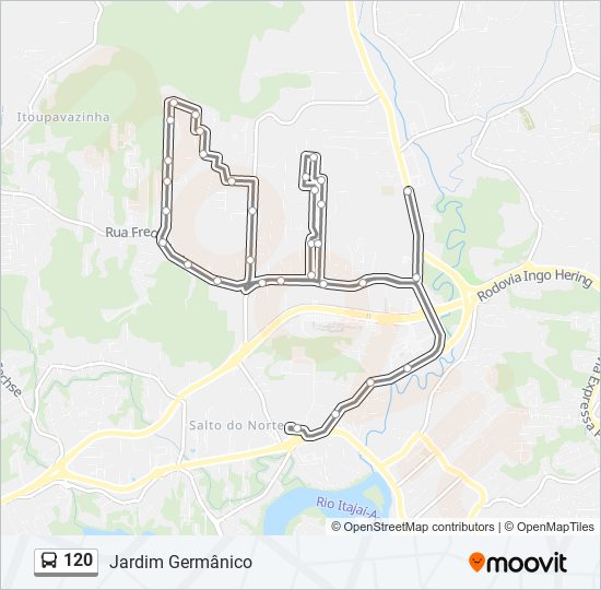 Mapa de 120 de autobús