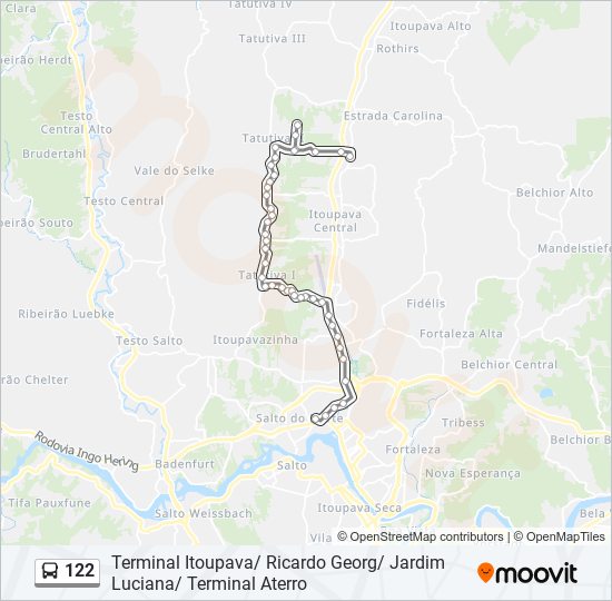 122 Route: Schedules, Stops & Maps - Terminal Itoupava  Ricardo Georg 