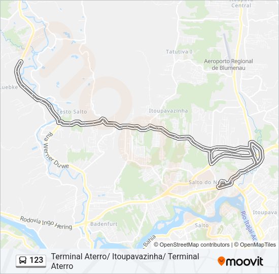 Mapa da linha 123 de ônibus