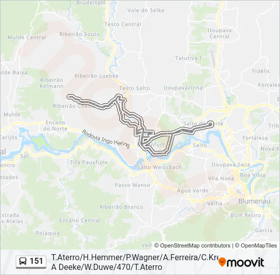 151 Bus Line Map
