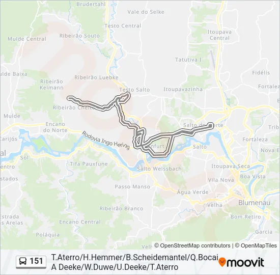 151 Bus Line Map