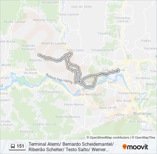 Mapa de 151 de autobús