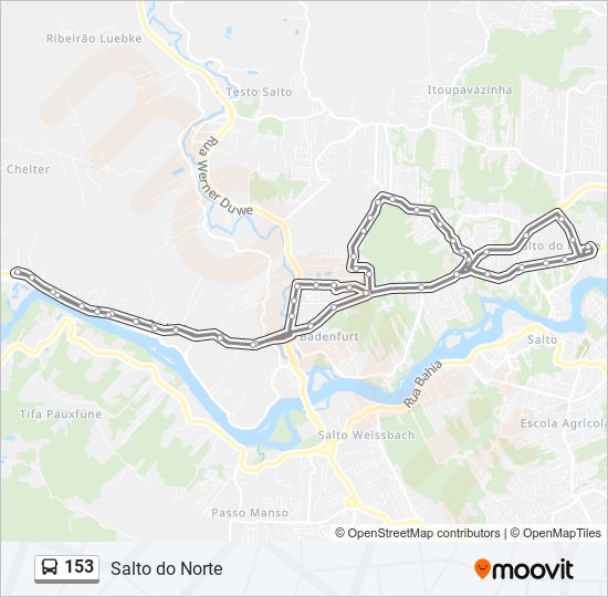 153 bus Line Map