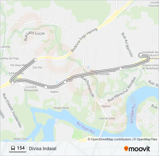 154 Bus Line Map