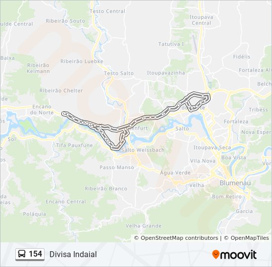 154 bus Line Map