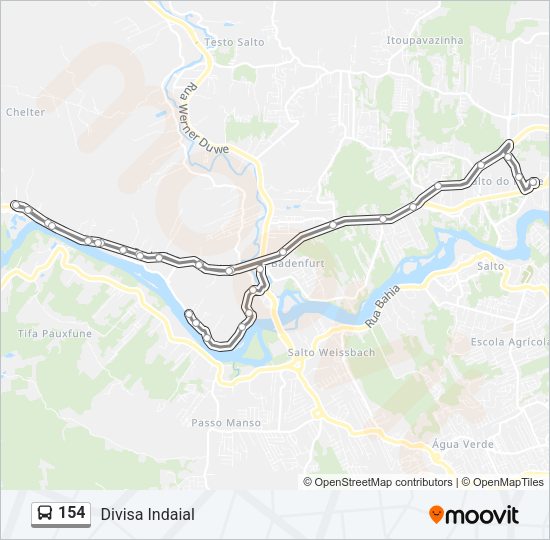 Mapa da linha 154 de ônibus