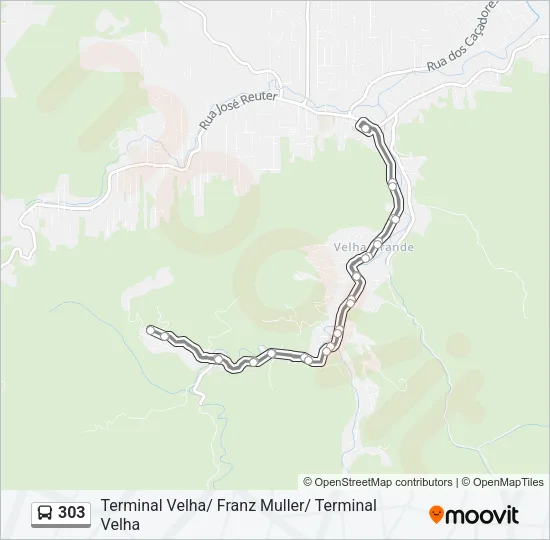 303 Bus Line Map