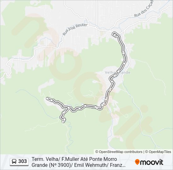 Mapa da linha 303 de ônibus