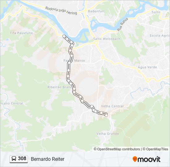 308 bus Line Map