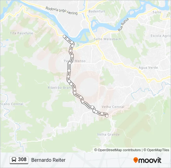 308 Bus Line Map