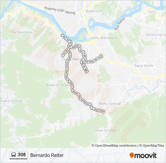 308 Bus Line Map