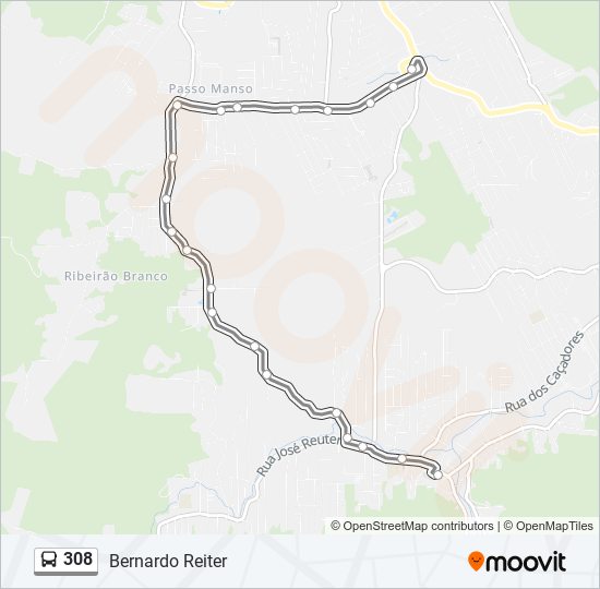 Mapa de 308 de autobús