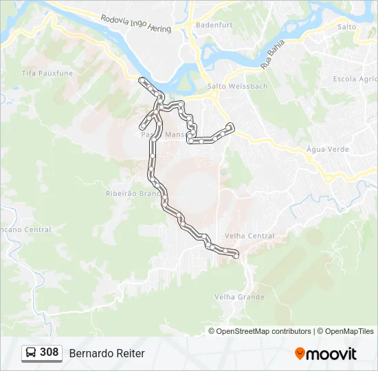 308 Bus Line Map