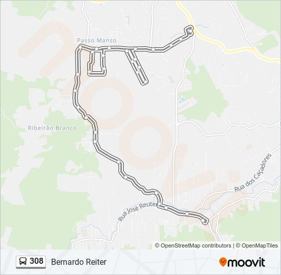 308 bus Line Map