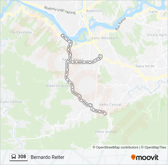 308 Bus Line Map