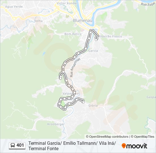 401 bus Line Map