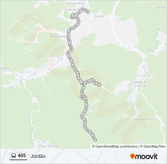 Mapa de 405 de autobús