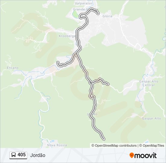 Mapa da linha 405 de ônibus