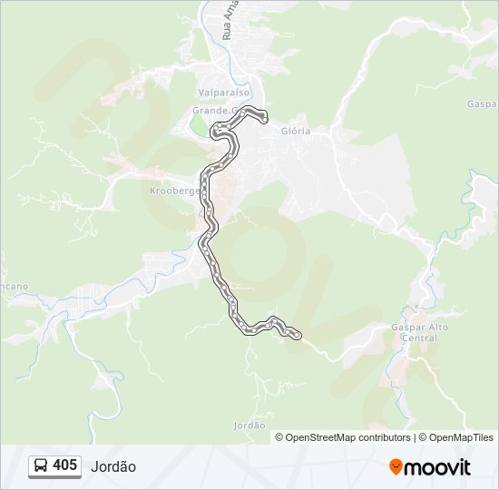 Mapa de 405 de autobús