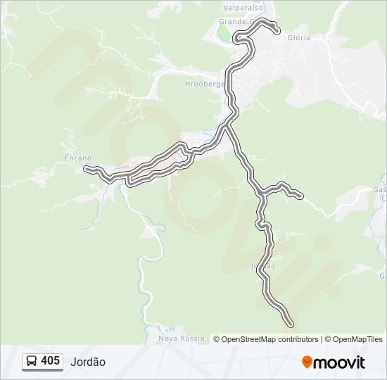 Mapa de 405 de autobús