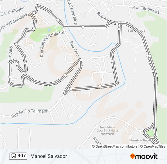 407 bus Line Map