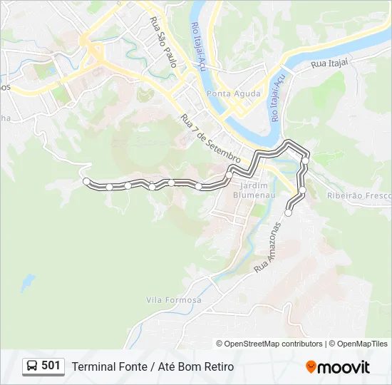 501 Bus Line Map