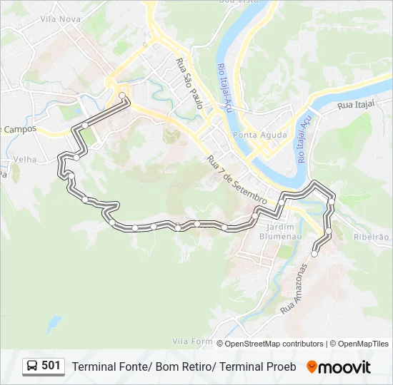 501 Bus Line Map