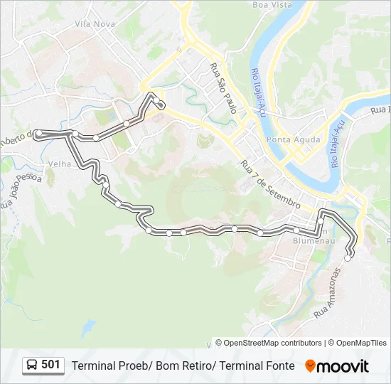 501 Bus Line Map